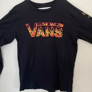 Vans black with flame logo boys small